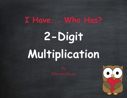 Valentine's Day Math: 2-Digit Multiplication - I Have, Who Has