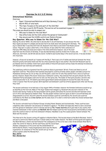 OCR History B Cold War Revision Guide