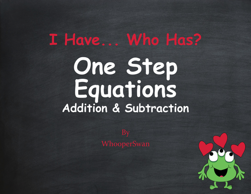 Valentine's Day Math: One Step Equations (Addition & Subtraction)