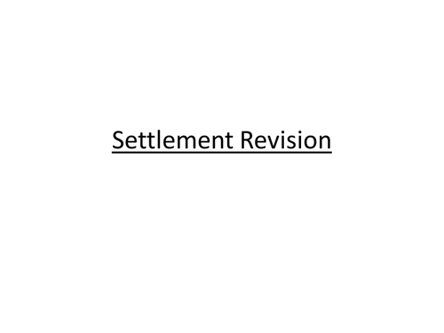 Edexcel Settlement Revision Lesson