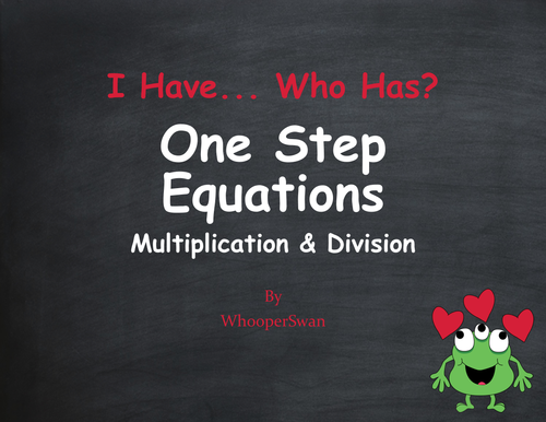 Valentine's Day Math: One Step Equations (Multiplication & Division)