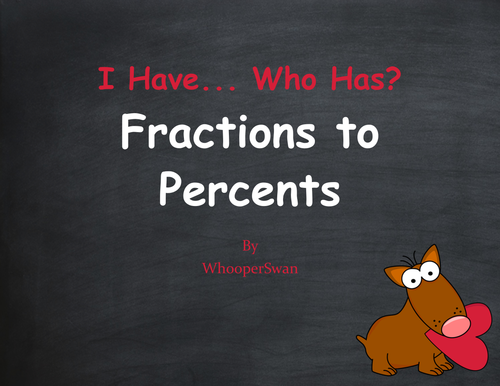 Valentine's Day Math: I Have, Who Has - Fractions to Percents