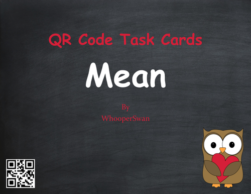 Valentine's Day Math: Mean QR Code Task Cards