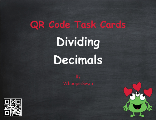 Valentine's Day Math: Dividing Decimals QR Code Task Cards