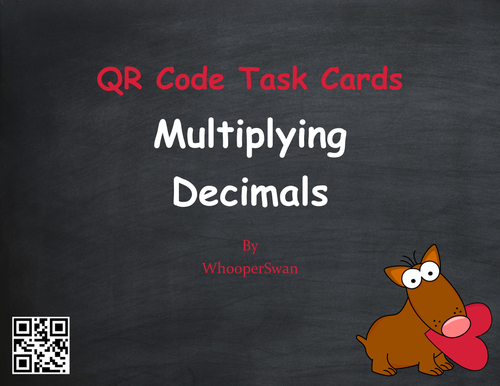 Valentine's Day Math: Multiplying Decimals QR Code Task Cards