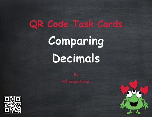 Valentine's Day Math: Comparing Decimals QR Code Task Cards