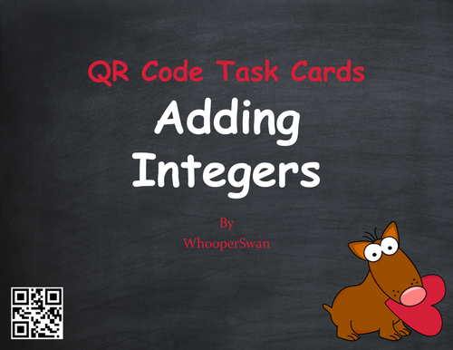 Valentine's Day Math: Adding Integers QR Code Task Cards