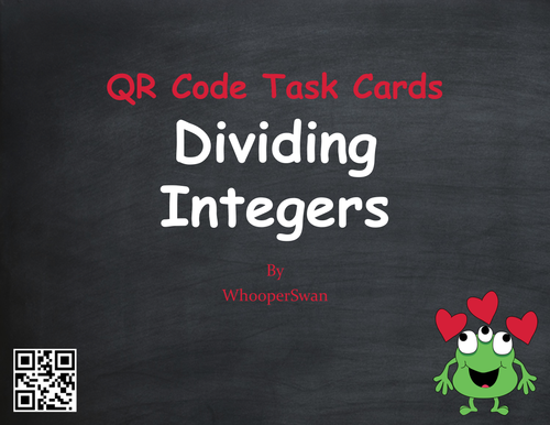 Valentine's Day Math: Dividing Integers QR Code Task Cards