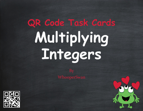Valentine's Day Math: Multiplying Integers QR Code Task Cards