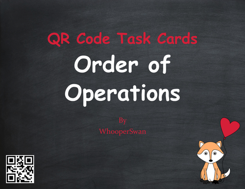 Valentine's Day Math: Order of Operations QR Code Task Cards