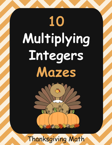 Thanksgiving Math: Multiplying Integers Maze