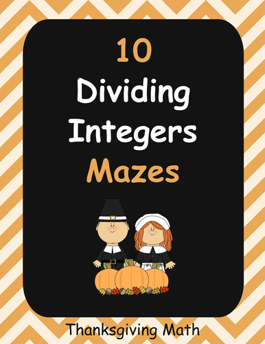 Thanksgiving Math: Dividing Integers Maze