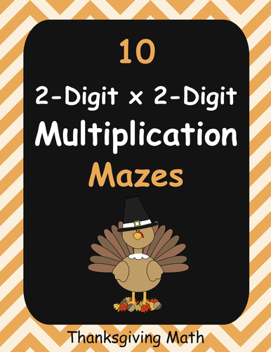 Thanksgiving Math: 2-Digit By 2-Digit Multiplication Maze