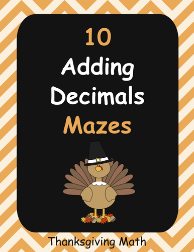 Thanksgiving Math: Adding Decimals Maze