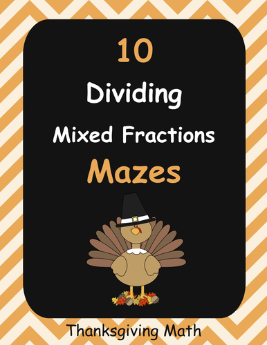 Thanksgiving Math: Dividing Mixed Fractions Maze