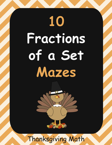 Thanksgiving Math: Fractions of a Set Maze