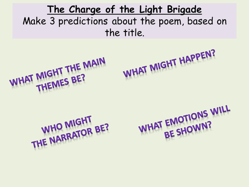 Poetry Comparison - 'Exposure' and 'The Charge of the Light Brigade'.