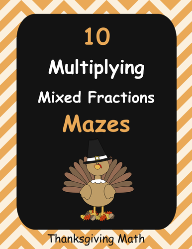 Thanksgiving Math: Multiplying Mixed Fractions Maze