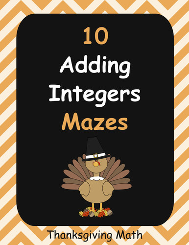 Thanksgiving Math: Adding Integers Maze