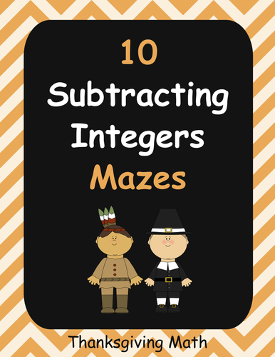 Thanksgiving Math: Subtracting Integers Maze