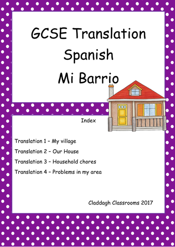Mi Barrio / La Casa GCSE 9-1 Translation Booklet (AQA Higher Tier)