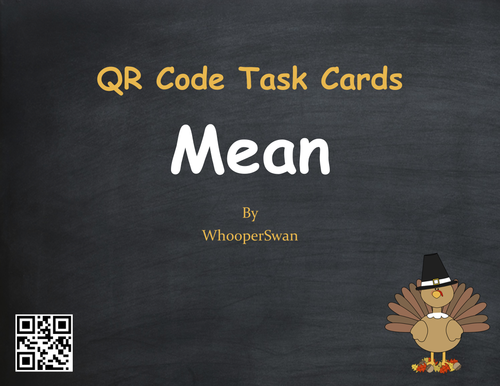 Thanksgiving Math: Mean QR Code Task Cards