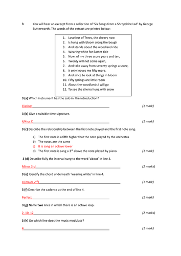 AQA A Level Question 3 Style Listening Questions