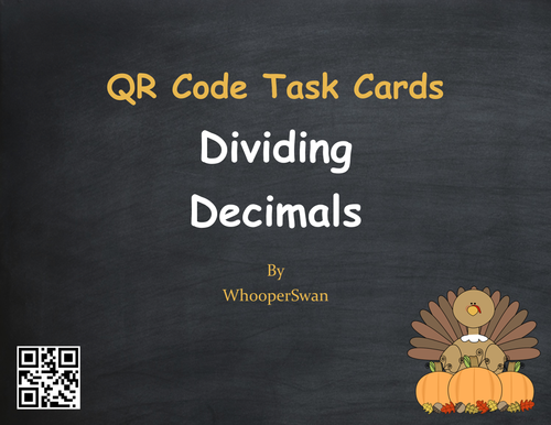 Thanksgiving Math: Dividing Decimals QR Code Task Cards