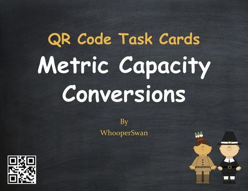 Thanksgiving Math: Metric Capacity Conversions QR Code Task Cards