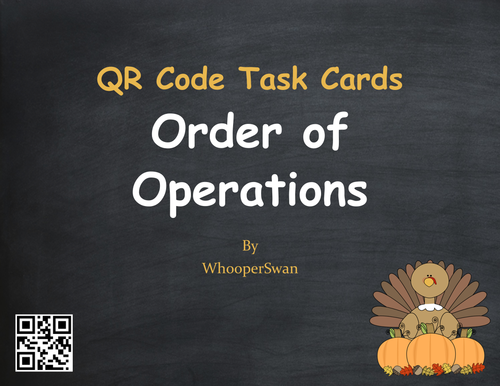 Thanksgiving Math: Order of Operations QR Code Task Cards