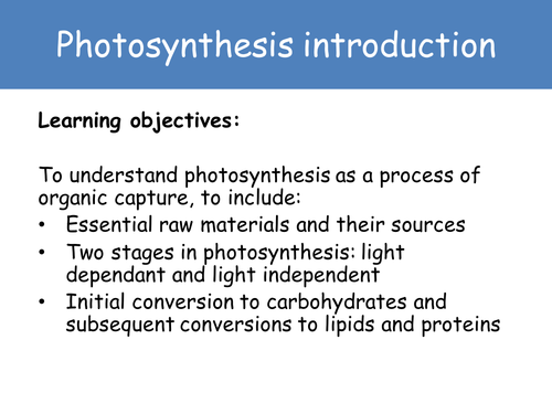 AQA (2016) Level 3 Certificate Applied Science Unit 1 f) Photosynthesis