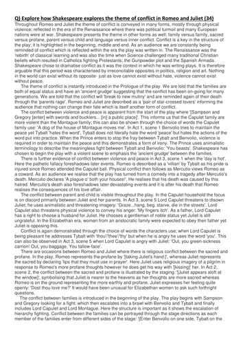 Conflict in Romeo and Juliet Essay and Questions | Teaching Resources