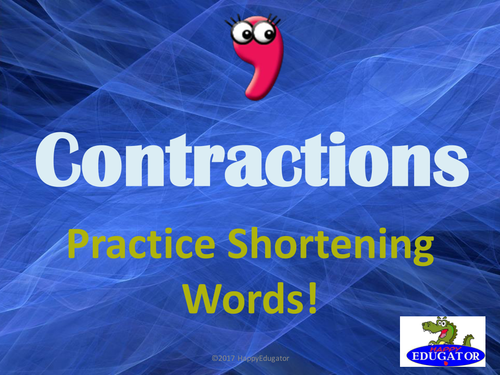 Contractions PowerPoint with Flash Cards