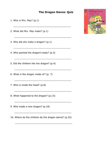 Oxford Reading Tree: Stage 4: Dragon Dance Quiz and Answer Key