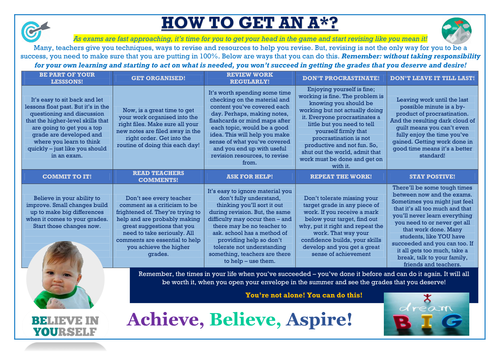 How to get an A*?! Reaching for the TOP GRADES! | Teaching Resources