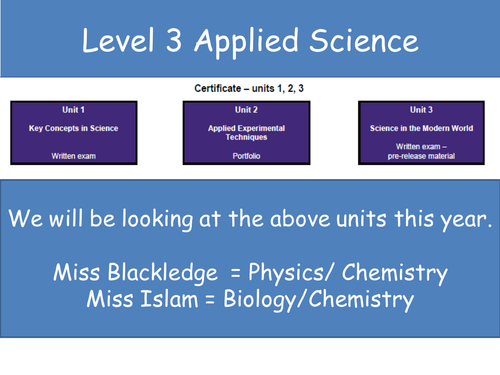 AQA (2016) Level 3 Certificate Applied Science Unit 1a) Cell Structure