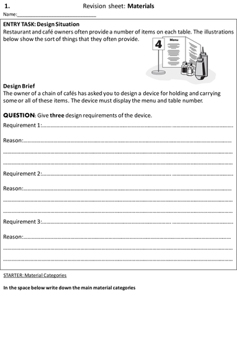Revision - Making products
