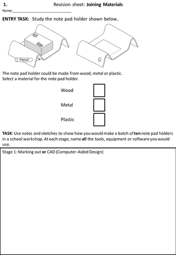 Revision - Joining materials