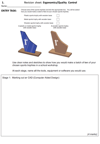 Revision - Egonomics, quality control