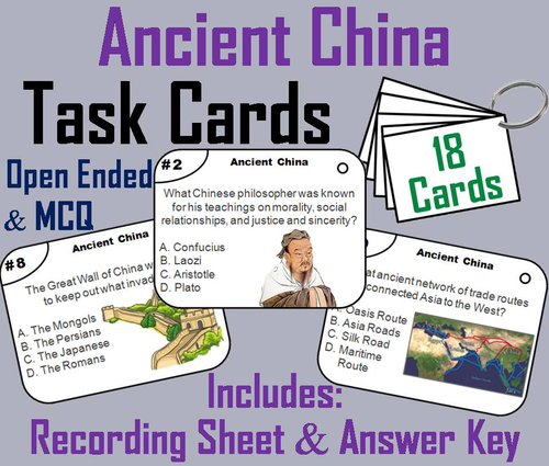 Ancient China Task Cards