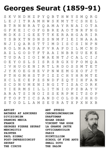 Georges Seurat Word Search