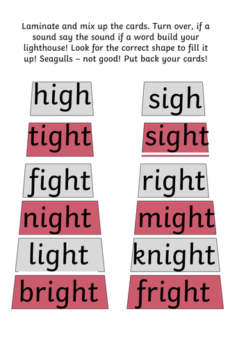 Lighthouse igh sorting  game. Lighthouse keeper phonics Reception Year 1  Year 2 MrGrinling