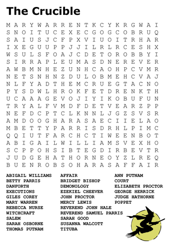 The Crucible Word Search