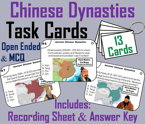 Ancient Chinese Dynasties Task Cards