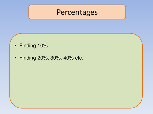 Simple Percentages, finding 10% and 15% etc. | Teaching Resources