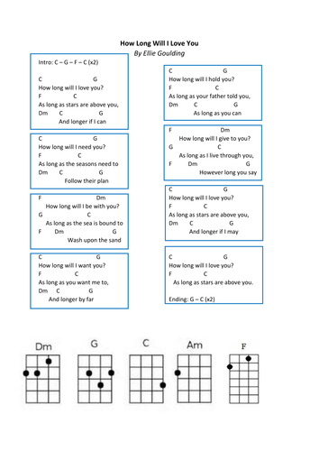 'How Long Will I Love You' Worksheets