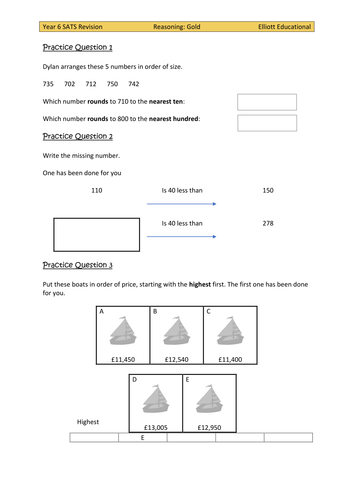 year 6 sats maths reasoning paper 2 revision questions goldexceeding