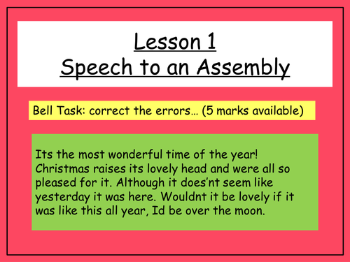 Speech Writing Lessons x3
