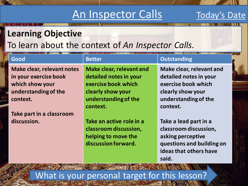 An Inspector Calls - Lesson 1- Considering context - Tailored for the Eduqas Exam Specification