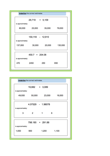 Use rounding to check answers to calculations and determine, in the context of a problem, levels of